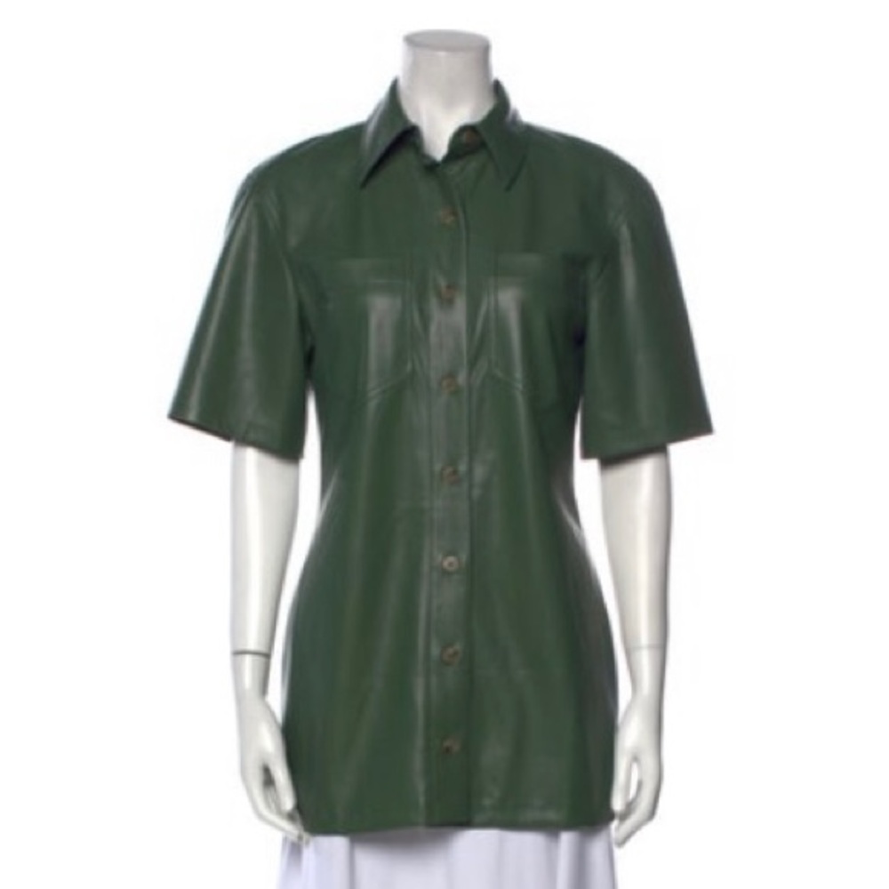 NANUSHKA vegan leather green top. Size 0-4